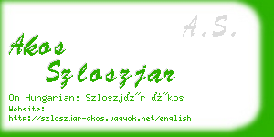 akos szloszjar business card